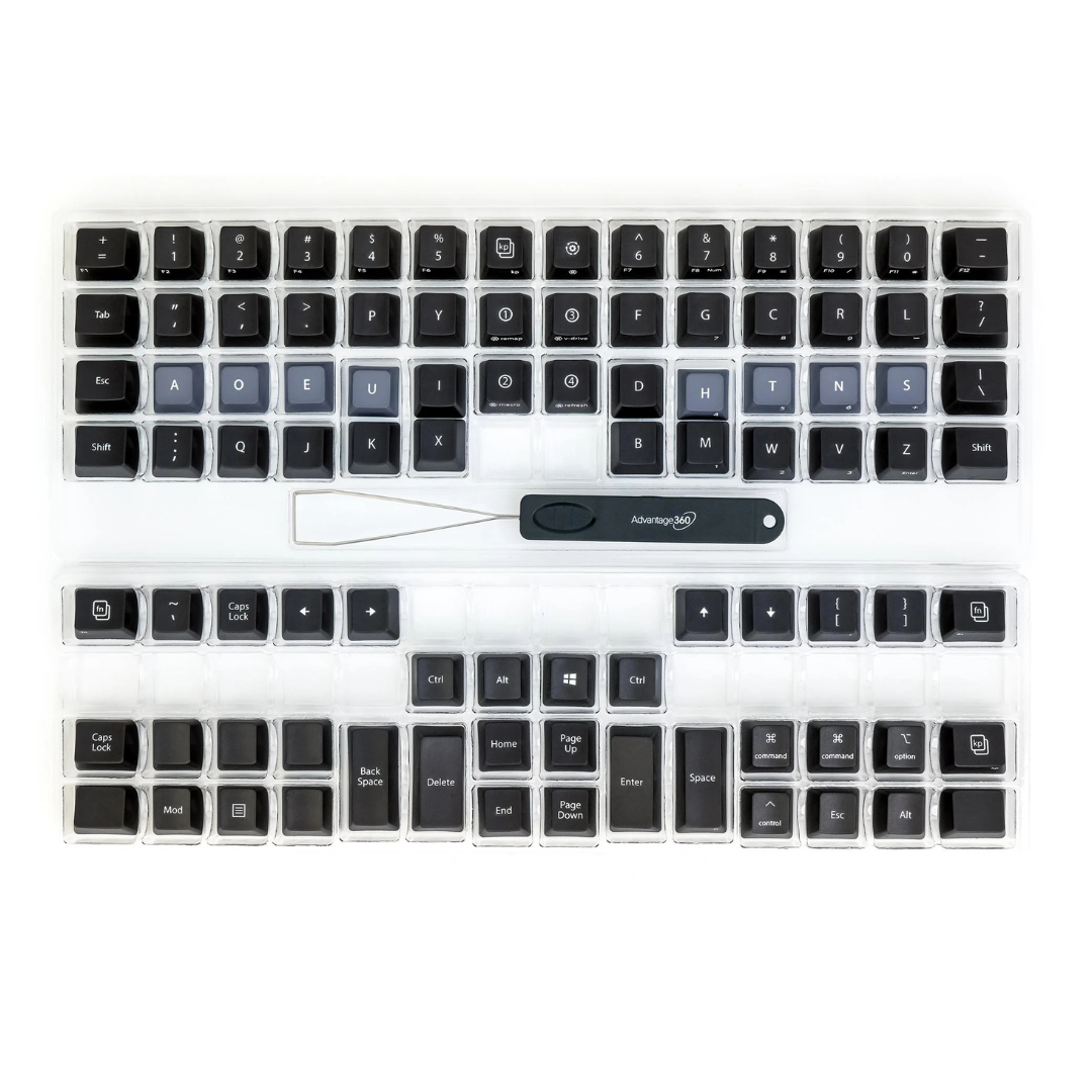 Kinesis Advantage360 Keycaps | QWERTY Dvorak Blank Replacement Kinesis Advantage360 Keycaps | QWERTY Dvorak Blank Replacement