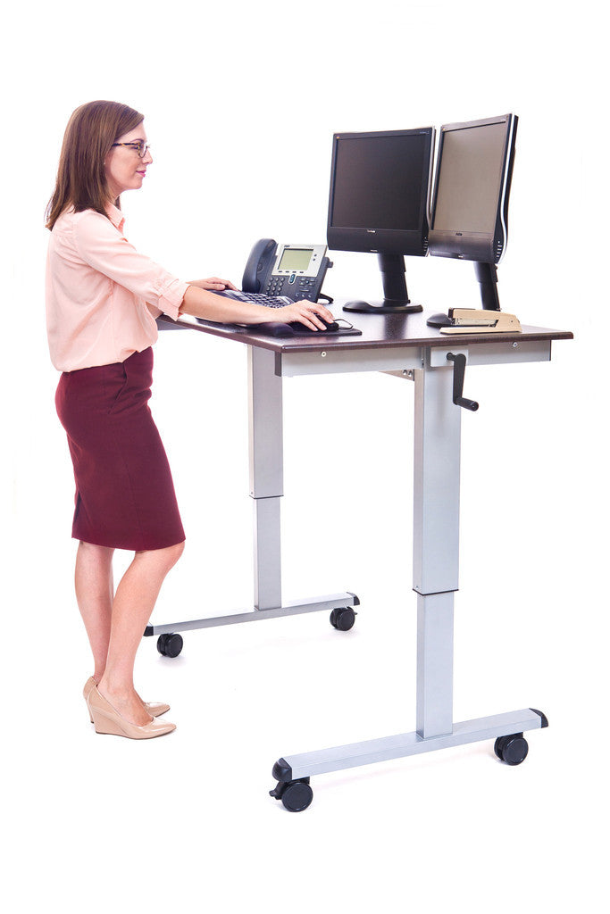Feel the effects of sitting all day? Try a sit-stand workstation.