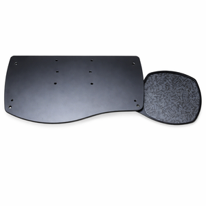 Workrite 2110RLN ultra-thin keyboard tray contoured for Microsoft Natural keyboard with swivel-out mouse-under platform and document holder