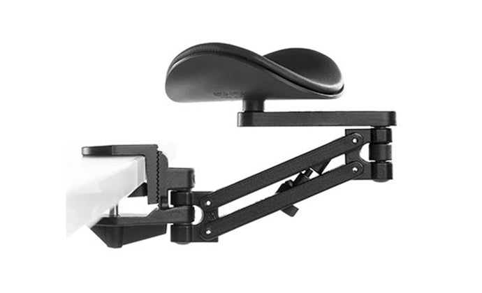 Ergonomic forearm support desk-mounted arm rest - mouse pain and wrist strain relief black