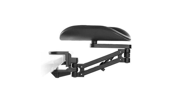 Ergonomic forearm support desk-mounted arm rest - mouse pain and wrist strain relief black long