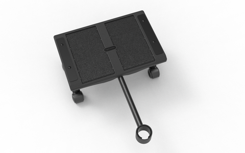Kantek Black Premium Adjustable Footrest with Rollers