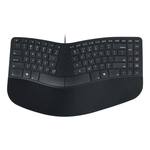 Matias Sculpted ergonomic keyboard split design and negative tilt for natural hand position