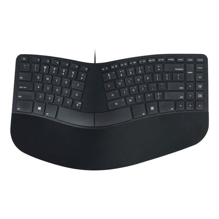 Matias Sculpted ergonomic keyboard split design and negative tilt for natural hand position