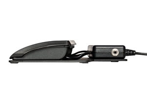 Kinesis JSB Dual USB Foot Pedal with two black ergonomic pedals on heavy steel base