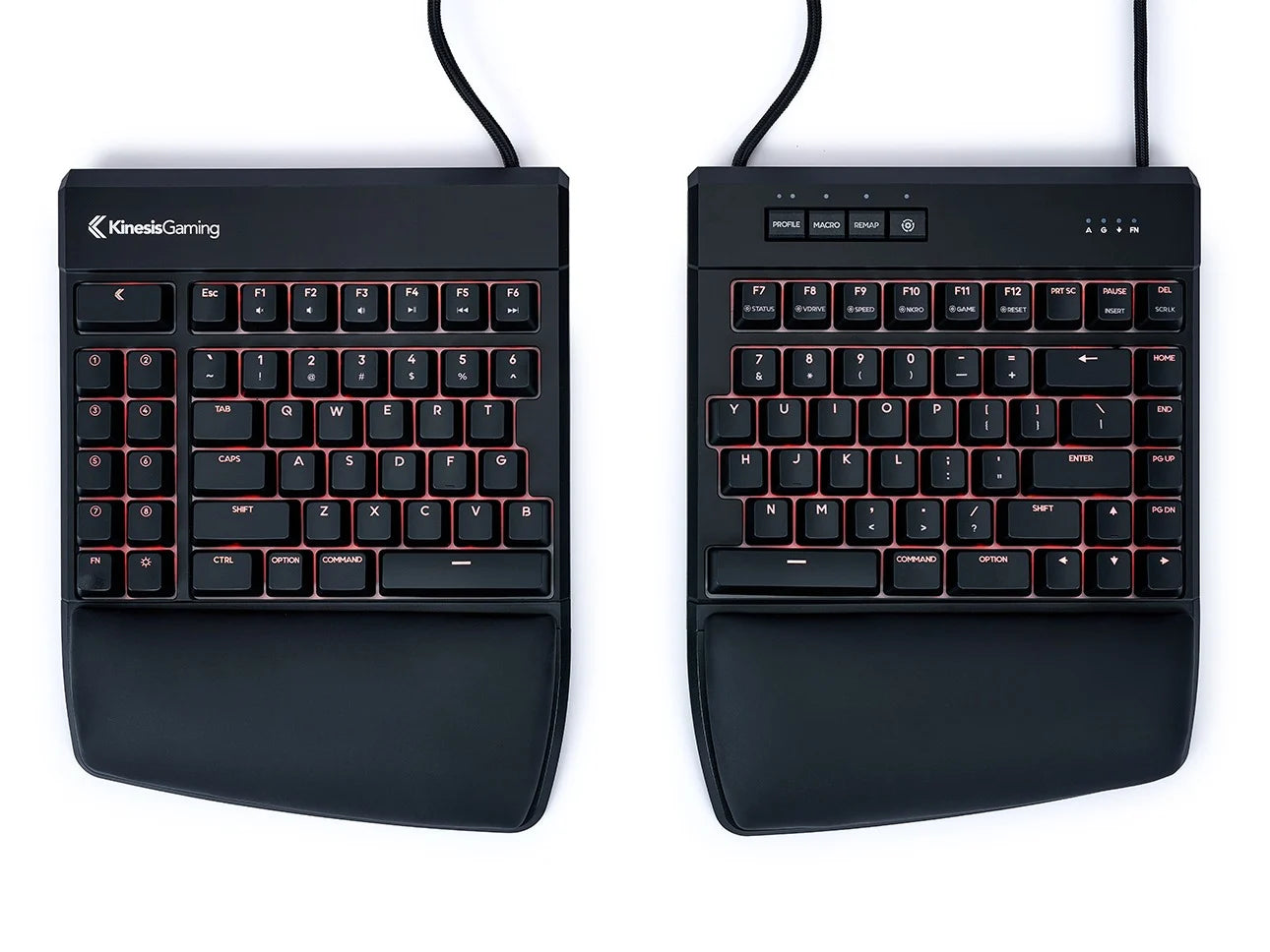 Kinesis Freestyle Edge RGB split gaming keyboard - ergonomic mechanical gaming keyboardview top view