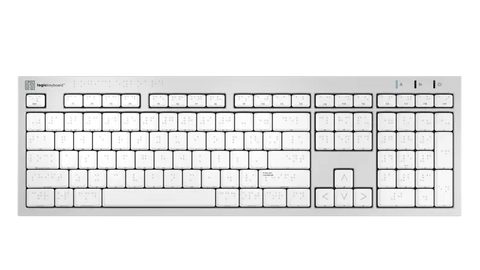 Logickeyboard Braille ALBA Slimline Keyboard – Mac American English, LKB-BRAILLE-CWMU-US