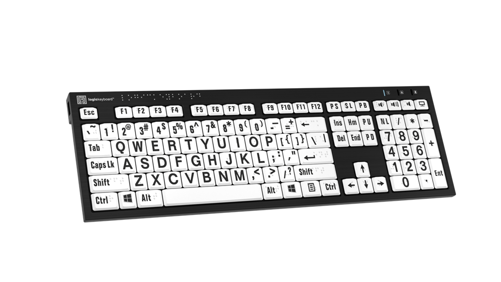 LogicKeyboard Braille and Largeprint - PC Nero Keyboard LKB-BRALPBW-BJPU-US