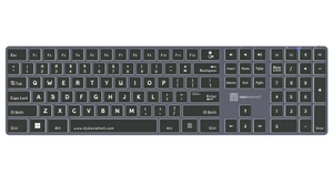 Logickeyboard TITAN Dyslexie wireless backlit keyboard for Windows with specially designed letterforms for dyslexia, Titanium Gray, Bluetooth 5.1 and USB-C
