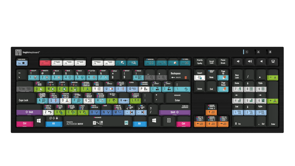 LogicKeyboard Autodesk Maya PC Nero Line US  LKB-MAYA-BJPU-US