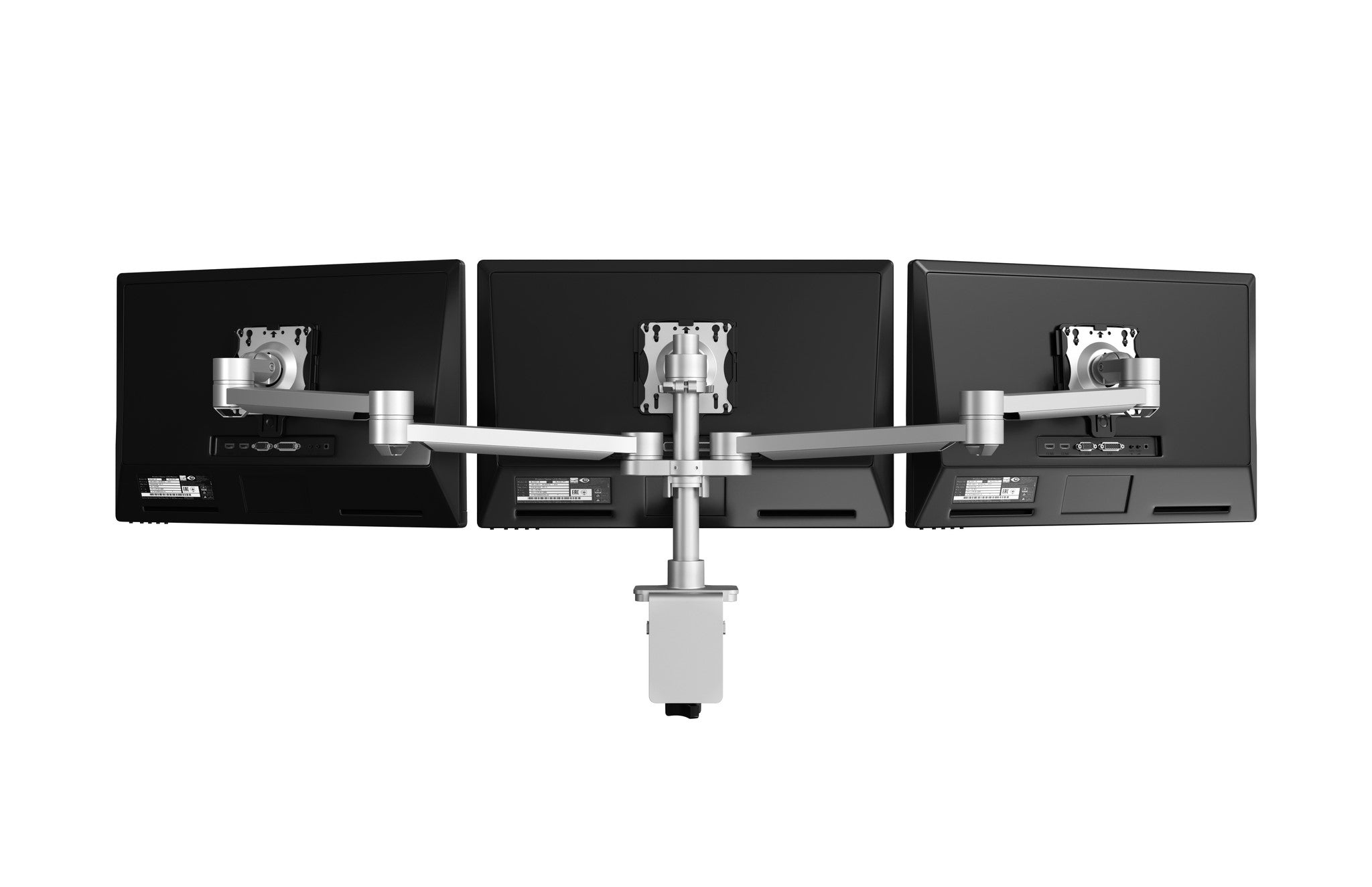 Workrite Conform Triple static monitor arm for multi-display workstation