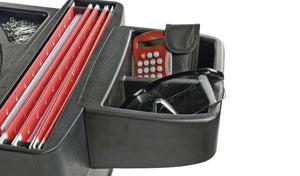 AutoExec Express car desk open storage compartment with binders and tablet