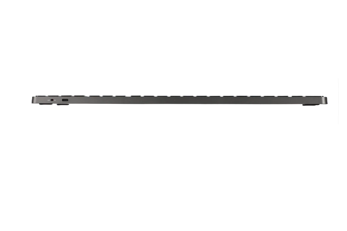 Side profile of Goldtouch Trident ergonomic keyboard showing slim low-profile design