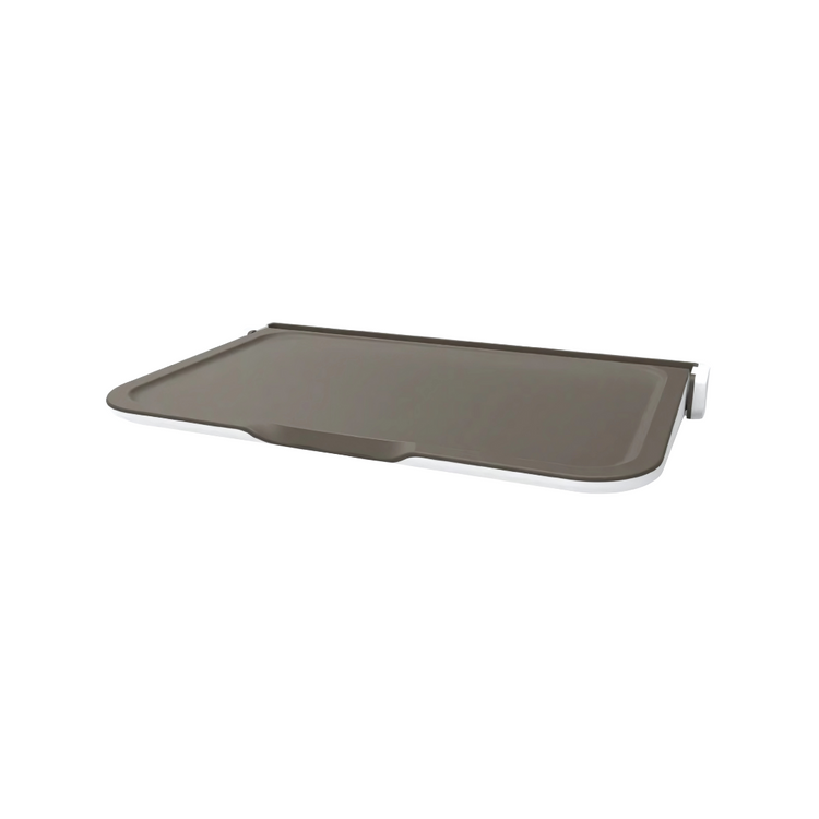 Rectangular grahite tray on a white background