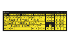 LogicKeyboard LargePrint Black on Yellow - PC Nero Slim Line Keyboard - US English LKBU-LPBY-BJPU-US