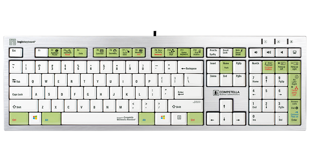 LogicKeyboard Competella Multimedia Attendant Telecom Keyboard - US English LKBU-CMA-AJPU-US