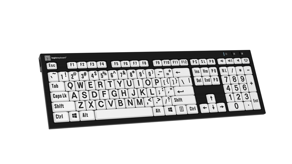 LogicKeyboard LargePrint Black on White PC Nero Slim Line LKBU-LPBW-BJPU-US