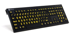 LogicKeyboard LargePrint Yellow on Black - PC Nero Slim Line Keyboard - US English LKBU-LPYB-BJPU-US
