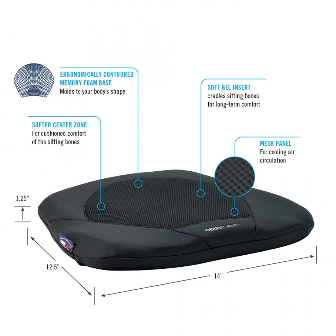 OBUS FORME Gel Seat Cushion, ST-GEL-01