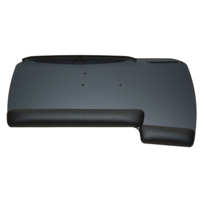 Workrite Mouse Forward 27 inch reversible keyboard tray showing ambidextrous design for left and right-handed users