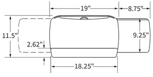Platform with slide dimensioned diagram showing document holder and cable management features