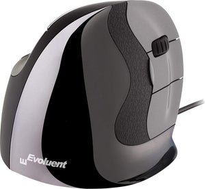 Evoluent VerticalMouse D ergonomic vertical mouse wireless and wired - wrist pain relief close up view