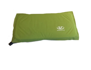 Inflatable back cushion portable lumbar support with cover - adjustable back pain relief lime green