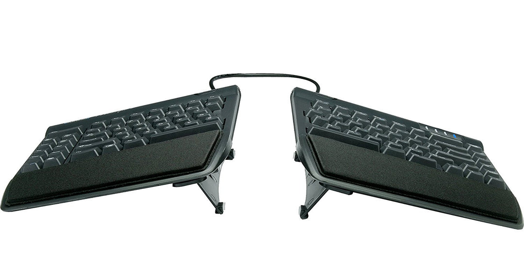 Kinesis Freestyle2 with VIP3 accessory showing tenting and palm support options