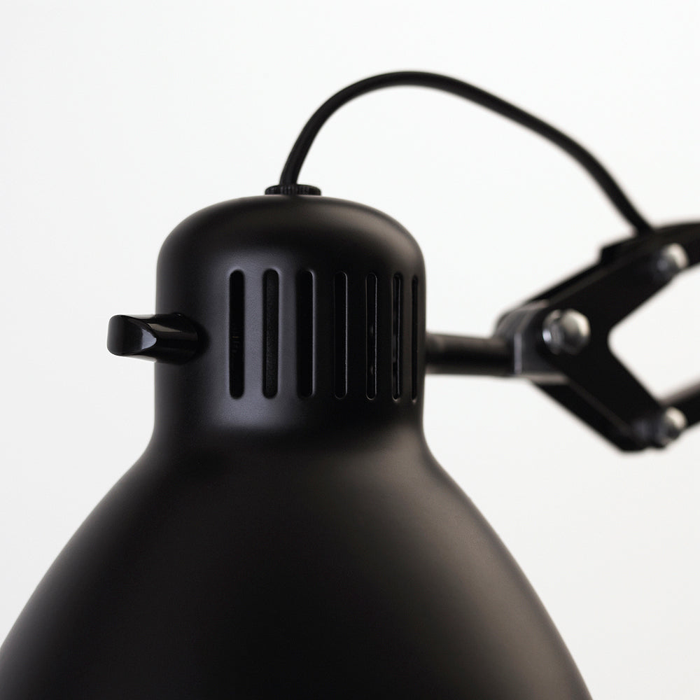 Luxo L-1 LED task light closeup switch control adjustable brightness desk lamp