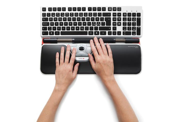 Contour RollerMouse Red centered ergonomic mouse - RSI prevention pointing device in use