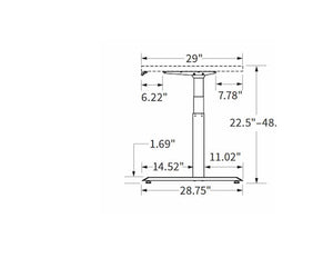 Workrite Fundamentals EX electric standing desk height adjustable 22-48 inches - 10-year warranty sit-stand desk dimensions