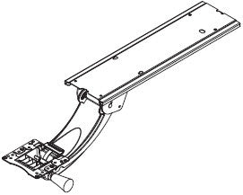 Pinnacle AD keyboard arm technical line drawing showing track-and-glide mechanism and mounting specifications